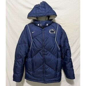 Nike Penn State Puffer Down Filled, Removable Hood Coat Jacket Nittany Lion Sz M
